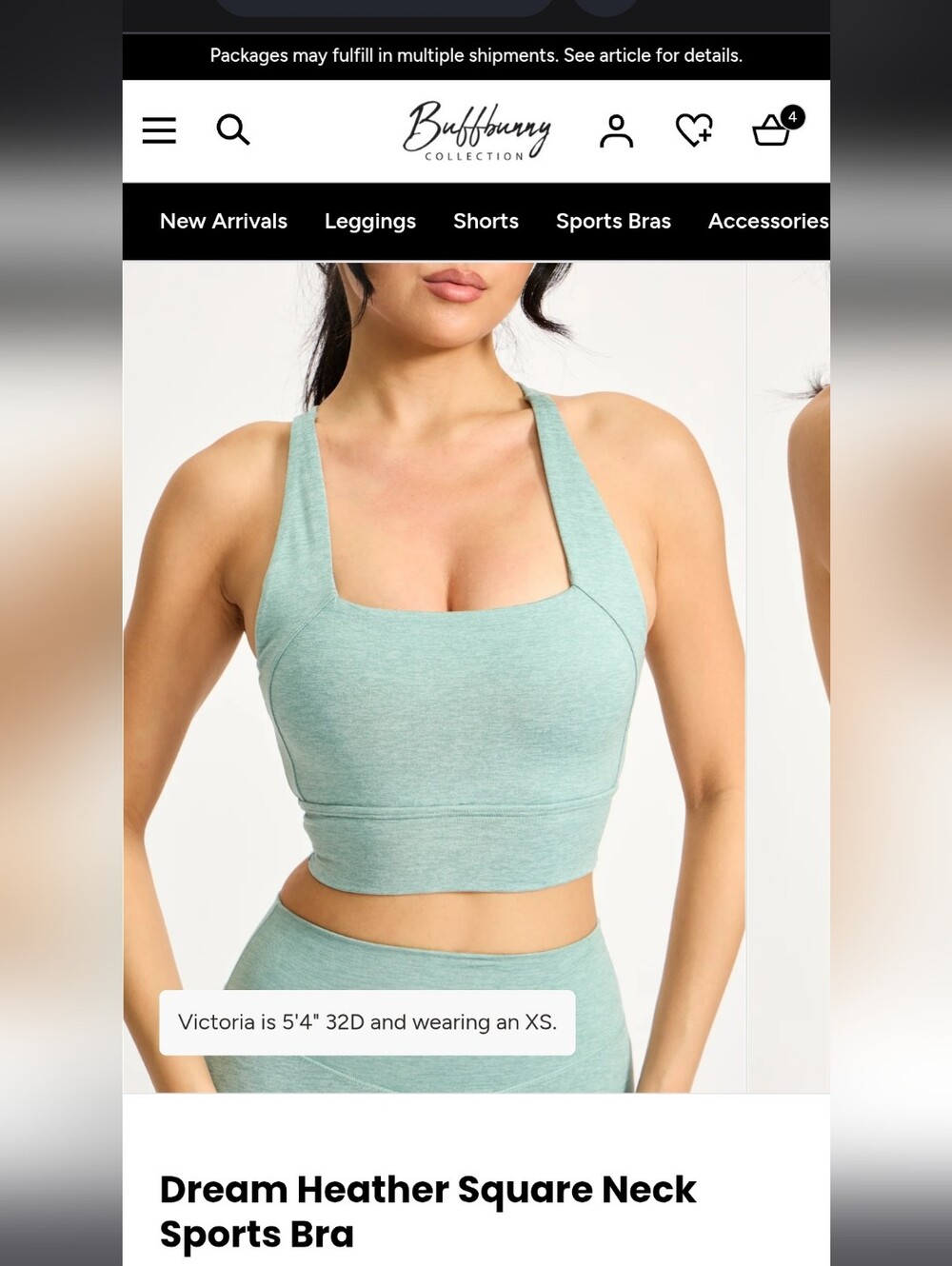 Buffbunny Dream Heather Square Neck Sports Bra